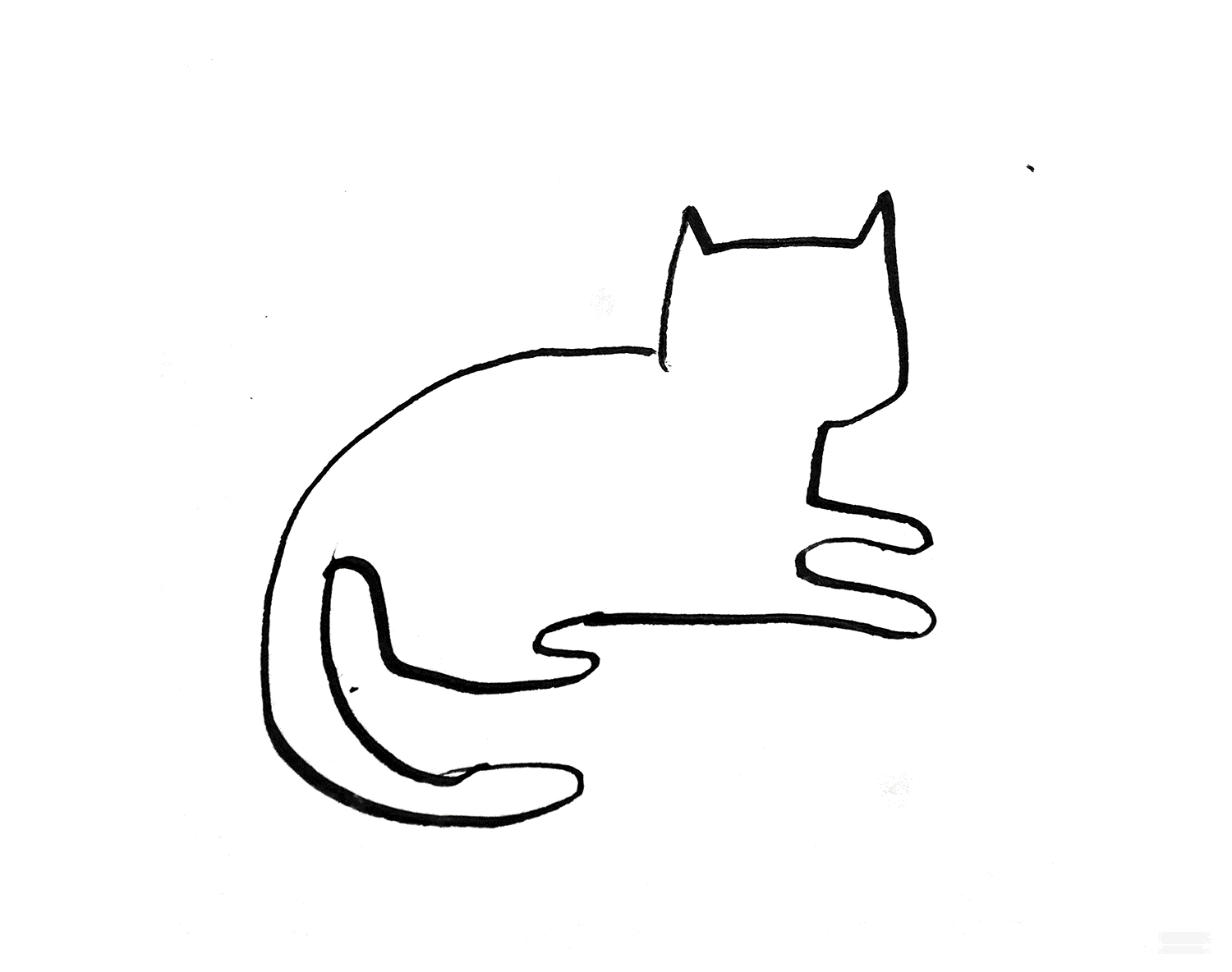 学画简笔画，豹纹小猫