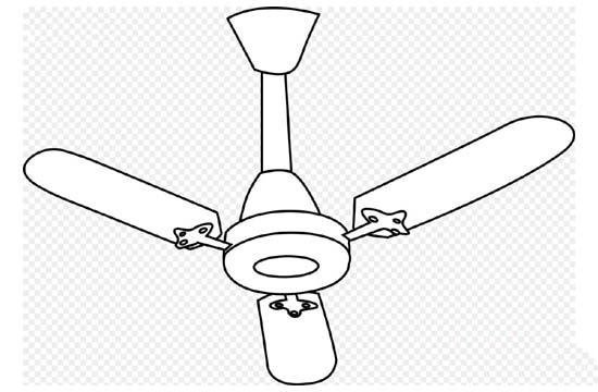 屋顶悬挂的电风扇简笔画图片