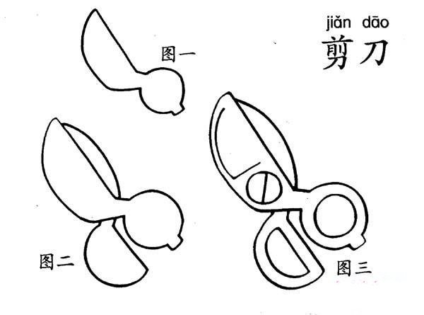 儿童剪刀简笔画画法分解图大全：如何画剪刀