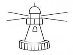 发光的灯塔简笔画图片