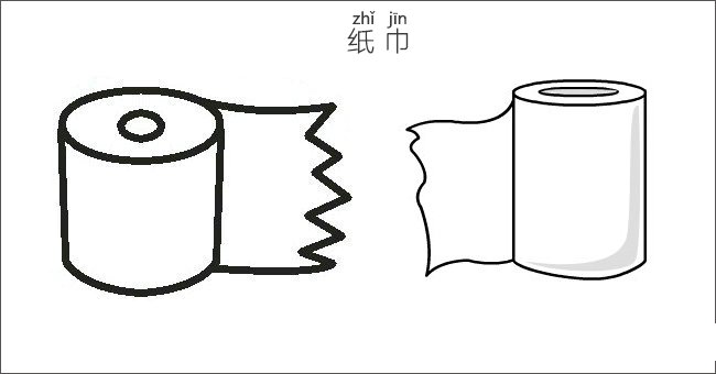 纸巾简笔画图片