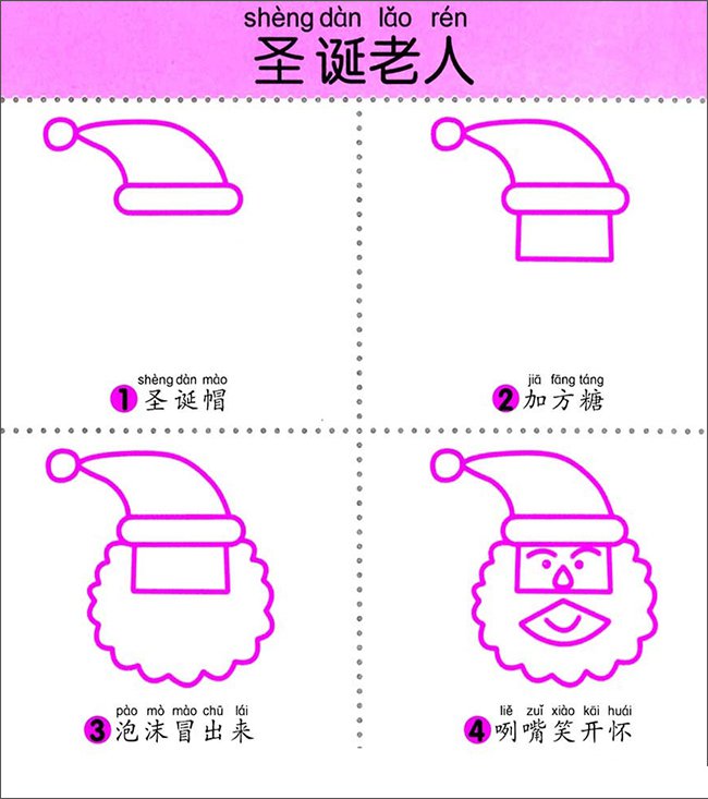 如何画圣诞老人简笔画