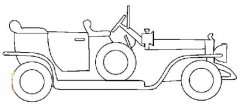 儿童汽车简笔画：老爷车