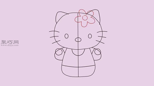 站着的Hello Kitty的画法 教你可爱的卡通凯蒂猫怎么画