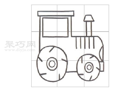 拖拉机简笔画步骤图解