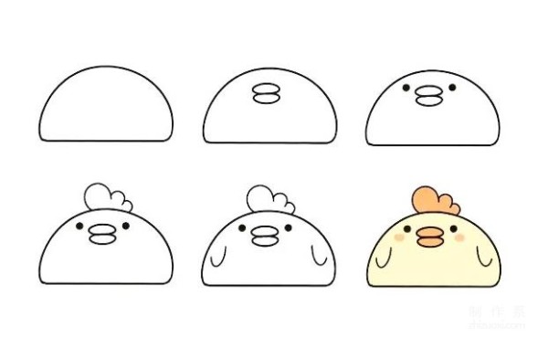 小鸡简单简笔画方法