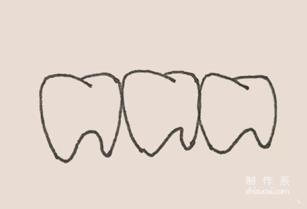 学画简笔画，卡通牙齿