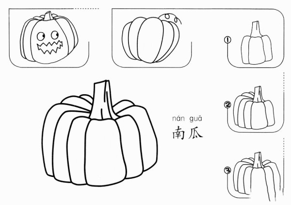 简单的南瓜怎么画