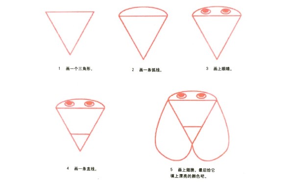 知了简笔画带颜色的画法教程