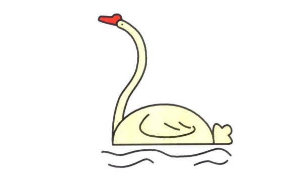 白天鹅简笔画步骤画法