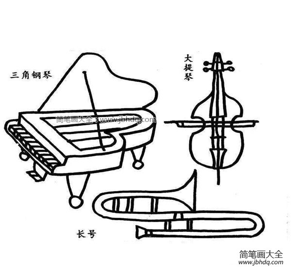 音乐乐器简笔画集锦图片