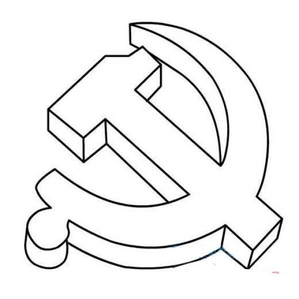 七一建党节简笔画图片大全：党徽