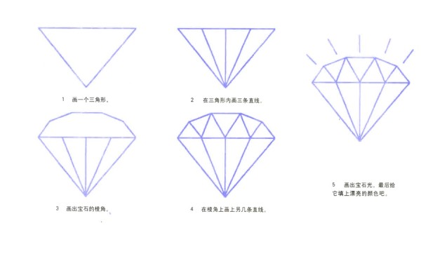 蓝宝石简笔画的画法分解