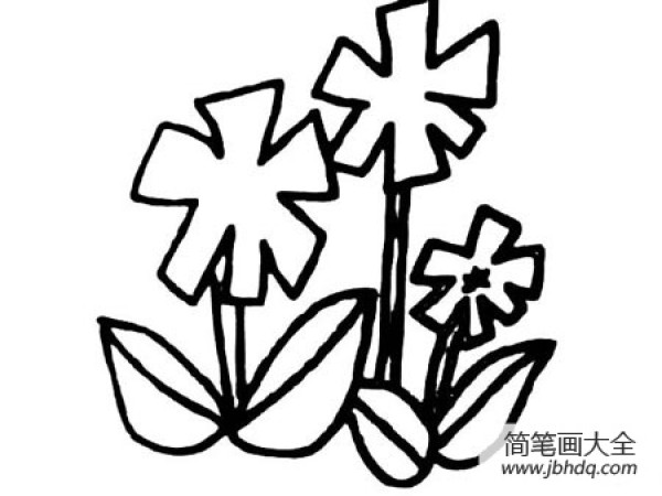 三朵小花手绘简笔画