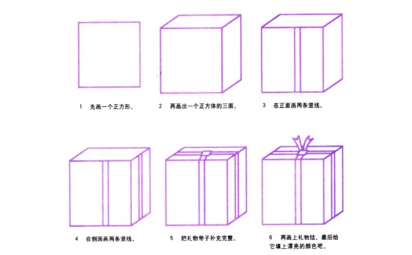 生日礼盒简笔画的画法