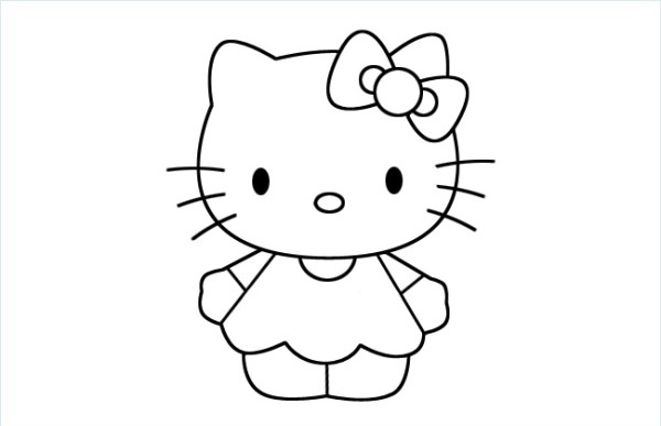 可爱Hello Kitty猫简笔画图片