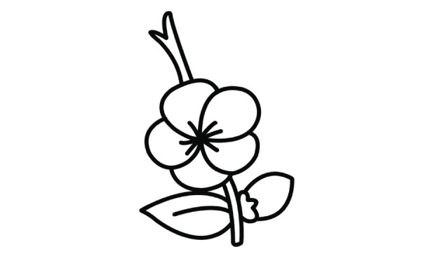 手绘梅花简笔画的填色画法