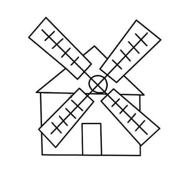 少儿大风车房子简笔画图片大全