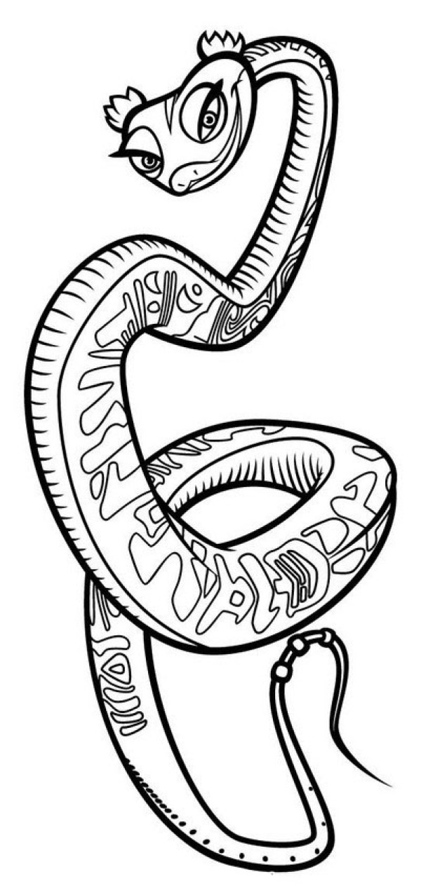功夫熊猫灵蛇简笔画