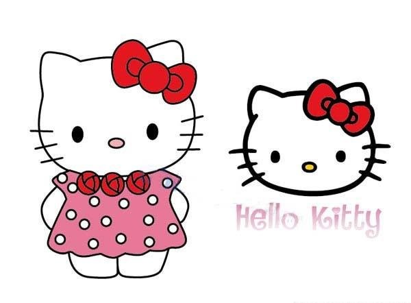 带颜色的hello kitty简笔画图片