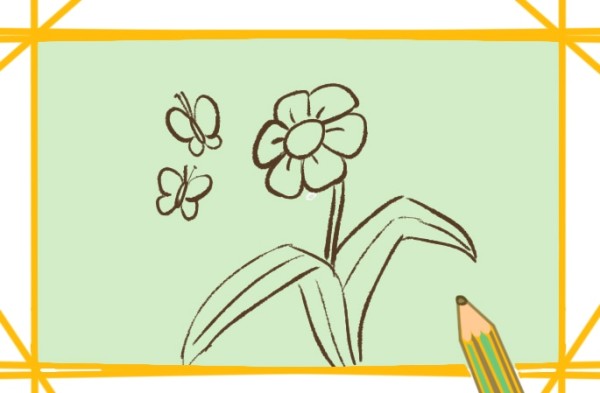 好看的蝴蝶与花简笔画
