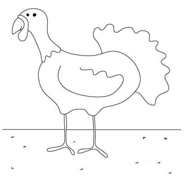 卡通火鸡简笔画