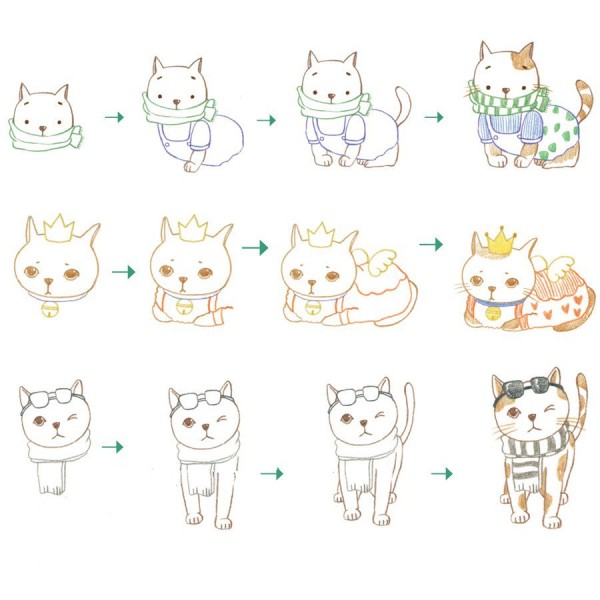 超萌的喵星人简笔画