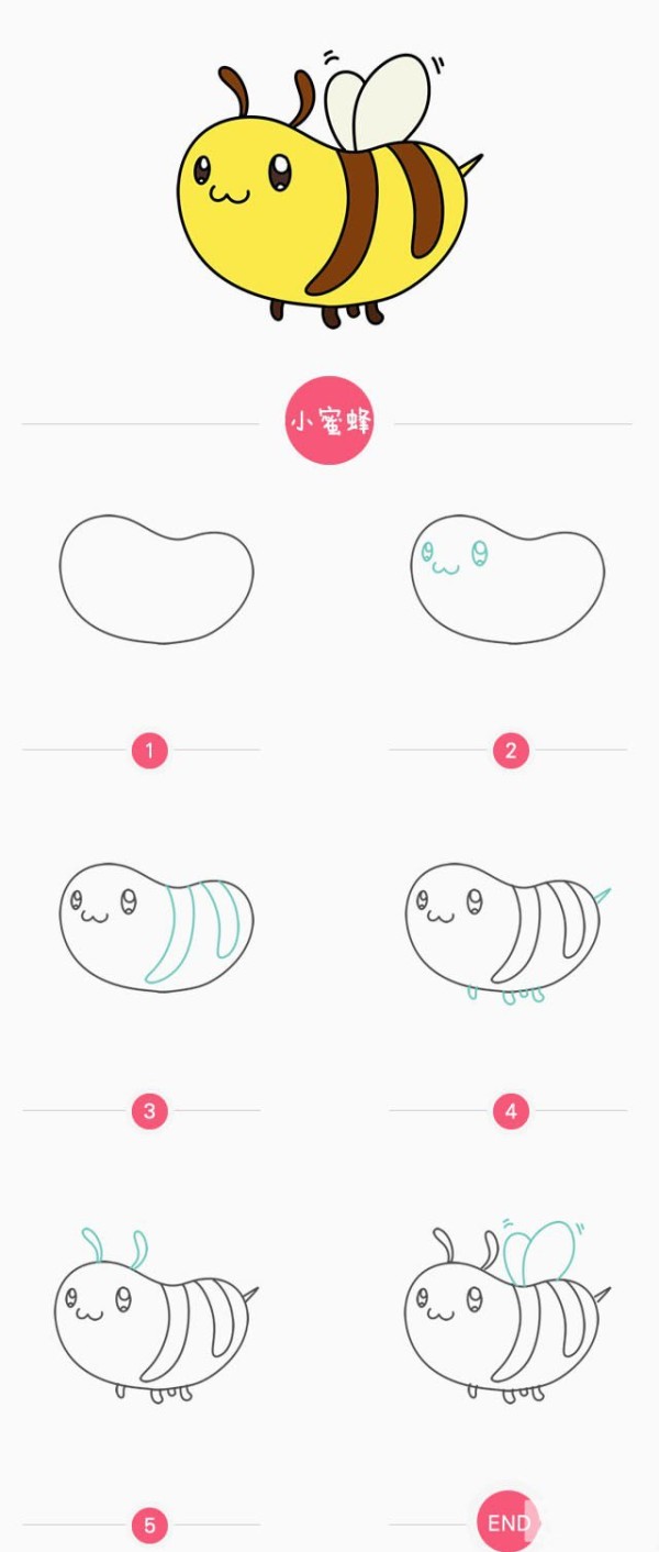 黄色的小蜜蜂简笔画
