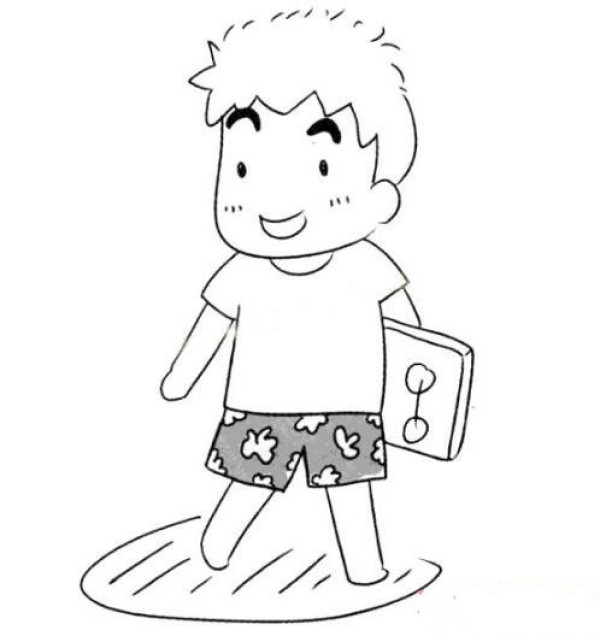 走路的小男孩简笔画