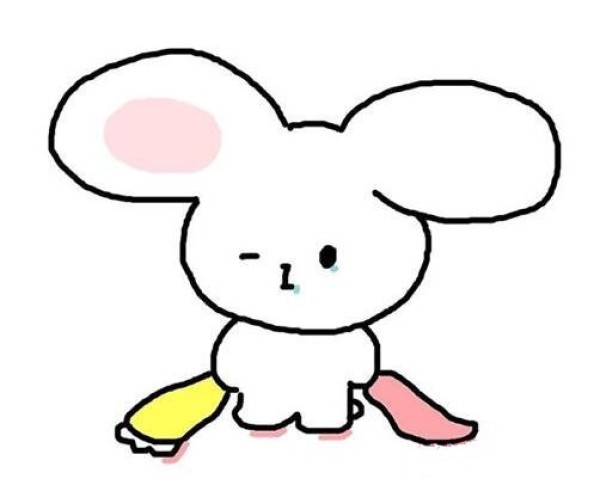 怎么画各种神态的小白兔