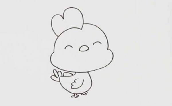 萌萌的小鸡简笔画