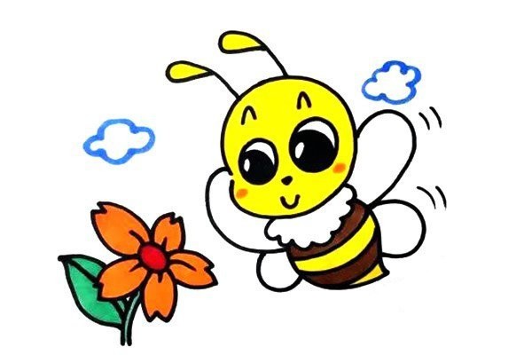 采花的小蜜蜂简笔画
