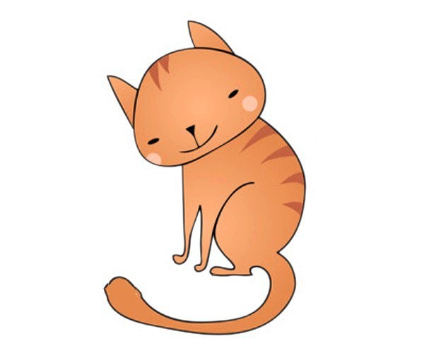 怎么画可爱的咖啡色小猫