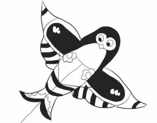 燕子风筝怎么画