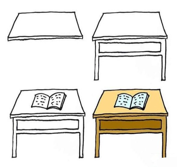 儿童小书桌简笔画