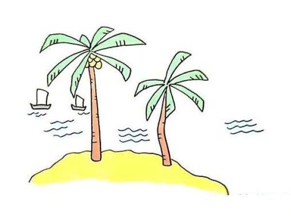 1分钟画椰子树简笔画