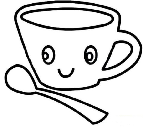 卡通咖啡杯子怎么画