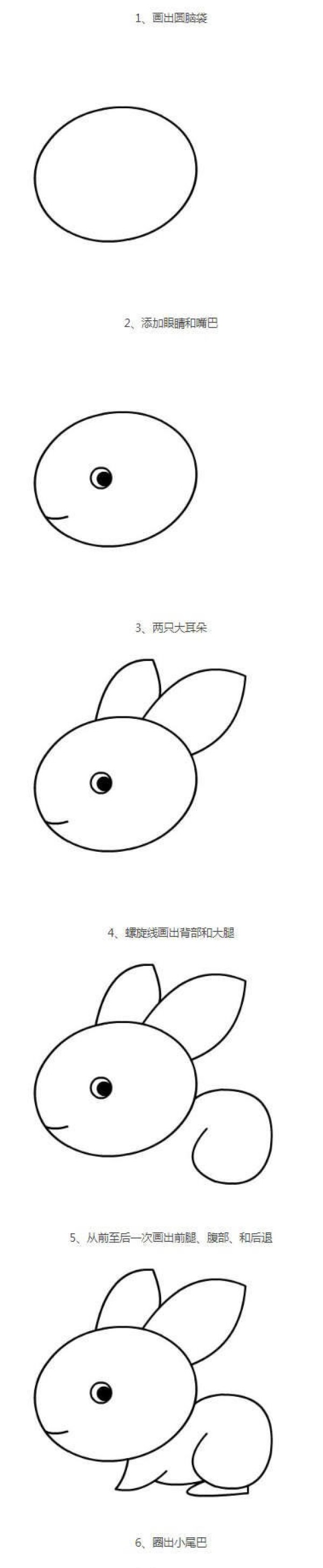 怎么画可爱小白兔