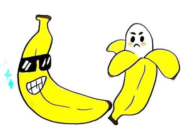 黄色的卡通香蕉简笔画