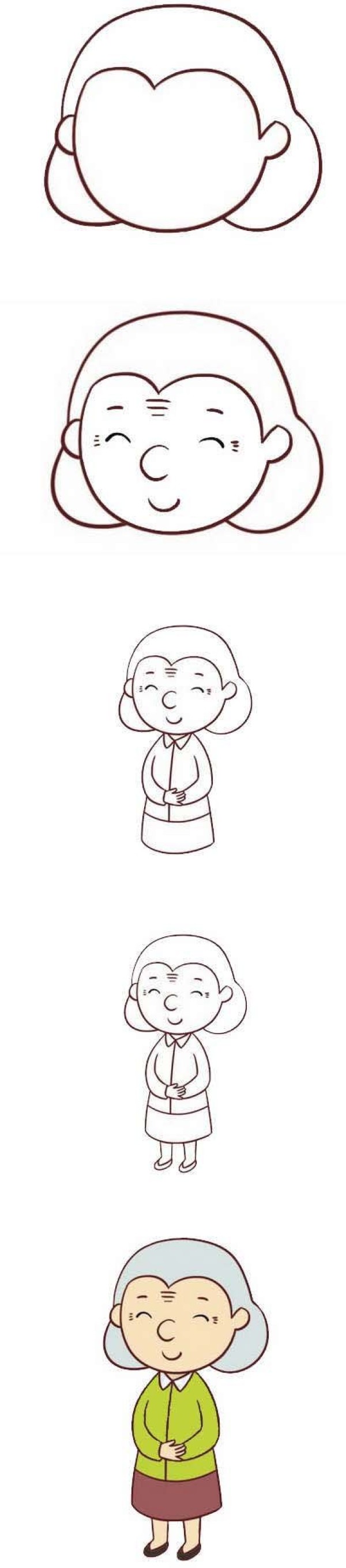 慈祥老奶奶简笔画