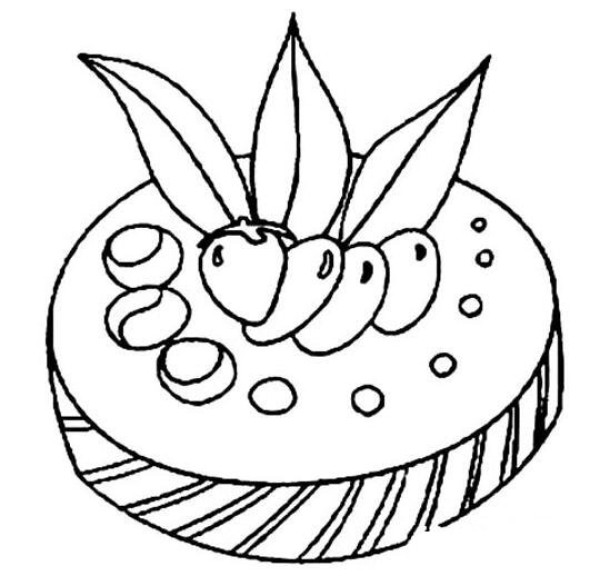 儿童水果草莓蛋糕怎么画