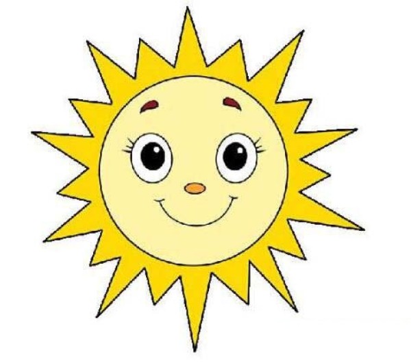 黄色的卡通太阳简笔画