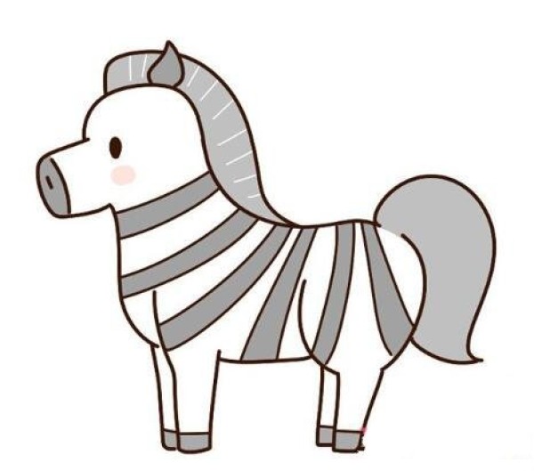彩色斑马简笔画