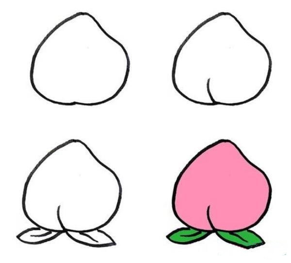 粉色的桃子简笔画