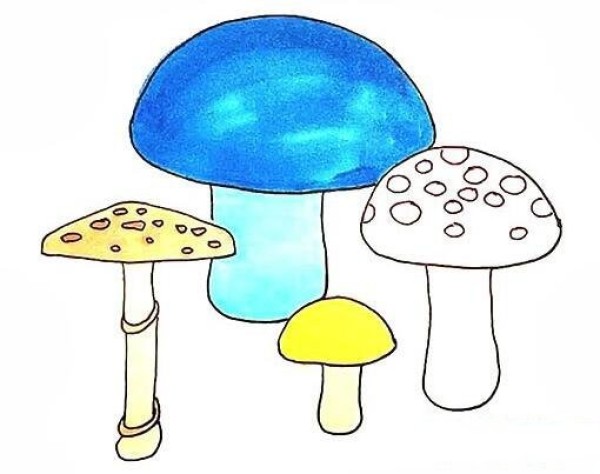 怎么画漂亮蘑菇涂颜色