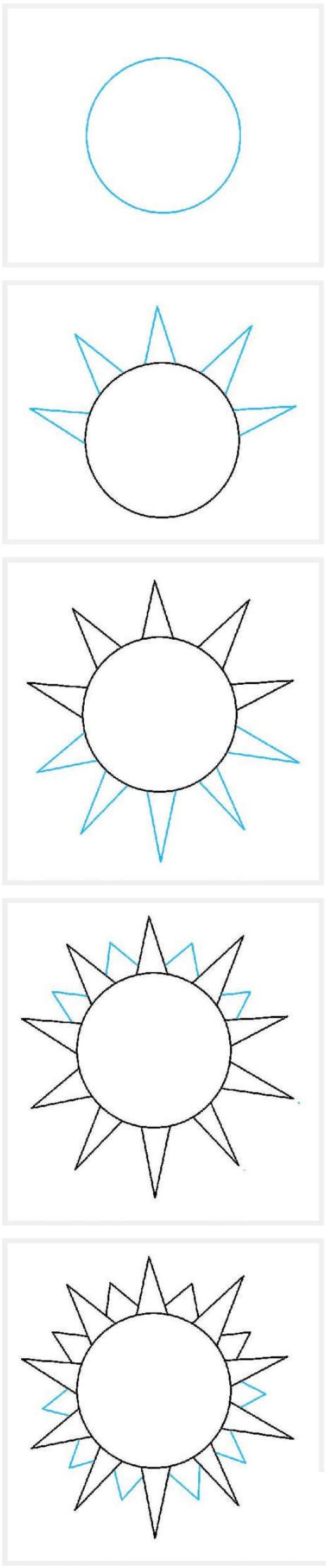 黄色的卡通太阳简笔画
