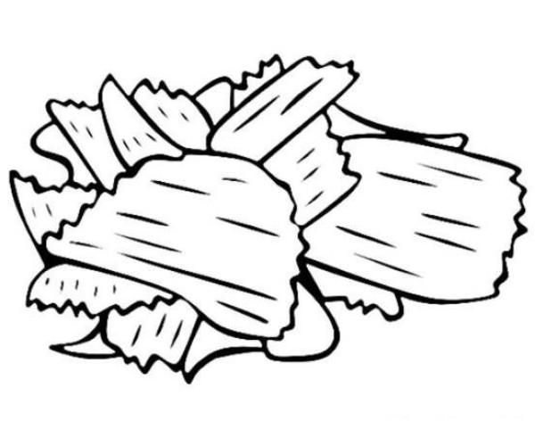 零食薯片简笔画