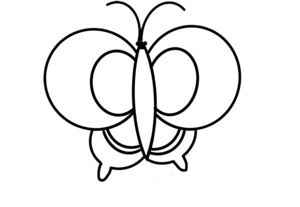彩色亮眼的蝴蝶简笔画