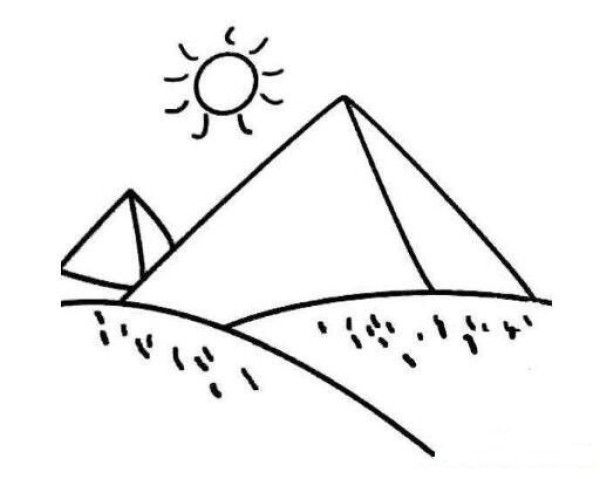 幼儿简笔画埃及金字塔怎么画简单好看