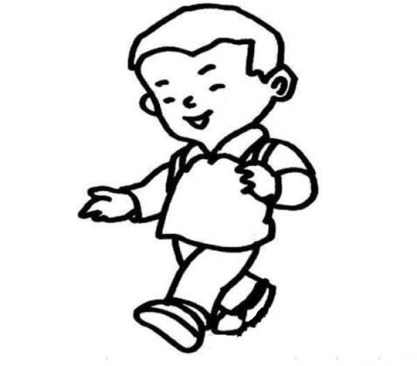 走路的小男孩简笔画